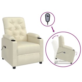 Sillón elevable cuero sintético crema en Sillones | Comprar online en Foru.es