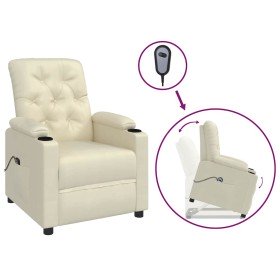Sillón elevable cuero sintético crema en Sillones | Comprar online en Foru.es