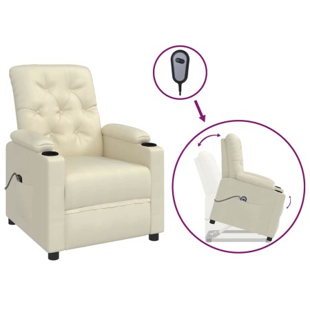 Sillón elevable cuero sintético crema en Sillones | Comprar online en Foru.es