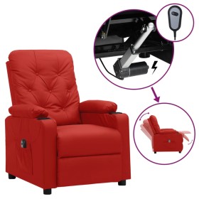 Sillón reclinable eléctrico de cuero sintético rojo tinto en Sillones | Comprar online en Foru.es