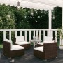 Set muebles de jardín 4 piezas y cojines ratán sintético marrón en Conjuntos de jardín | Comprar online en Foru.es