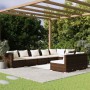 Set muebles de jardín 8 piezas y cojines ratán sintético marrón en Conjuntos de jardín | Comprar online en Foru.es