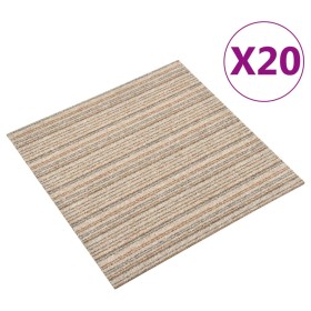 Baldosas de suelo de moqueta 20 uds 5 m² 50x50 cm beige rayado en Materiales de construcción | Comprar online en Foru.es