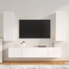 Set de muebles para TV 4 piezas madera contrachapada blanco en Muebles TV | Comprar online en Foru.es