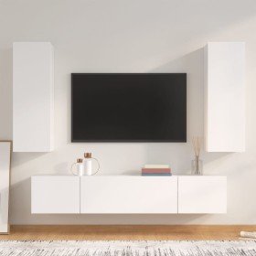 Set de muebles para TV 4 piezas madera contrachapada blanco en Muebles TV | Comprar online en Foru.es