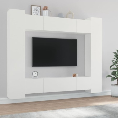 Set de muebles para TV 8 piezas madera contrachapada blanco en Muebles TV | Comprar online en Foru.es
