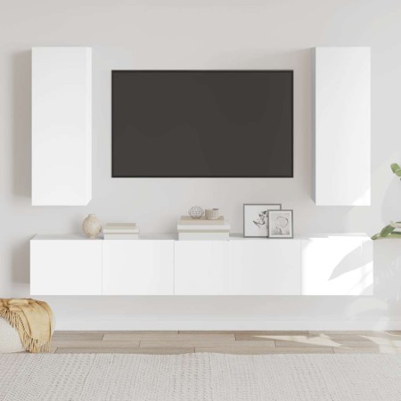 Set de muebles para TV 5 piezas madera contrachapada blanco en Muebles TV | Comprar online en Foru.es