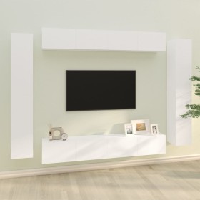 Set de muebles para TV 8 piezas madera contrachapada blanco en Muebles TV | Comprar online en Foru.es