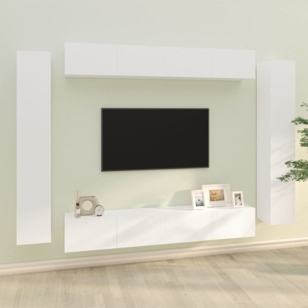 Set de muebles para TV 8 piezas madera contrachapada blanco en Muebles TV | Comprar online en Foru.es