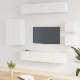 Set de muebles para TV 8 piezas madera contrachapada blanco en Muebles TV | Comprar online en Foru.es