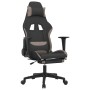 Silla gaming con reposapiés tela negro y gris taupe en Sillas gaming | Comprar online en Foru.es