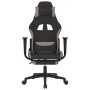 Silla gaming con reposapiés tela negro y gris taupe en Sillas gaming | Comprar online en Foru.es