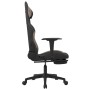 Silla gaming con reposapiés tela negro y gris taupe en Sillas gaming | Comprar online en Foru.es