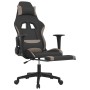 Silla gaming con reposapiés tela negro y gris taupe en Sillas gaming | Comprar online en Foru.es