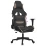 Silla gaming con reposapiés tela negro y gris taupe en Sillas gaming | Comprar online en Foru.es