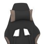 Silla gaming con reposapiés tela negro y gris taupe en Sillas gaming | Comprar online en Foru.es