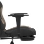 Silla gaming con reposapiés tela negro y gris taupe en Sillas gaming | Comprar online en Foru.es