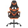 Silla gaming con reposapiés cuero sintético negro naranja en Sillas gaming | Comprar online en Foru.es