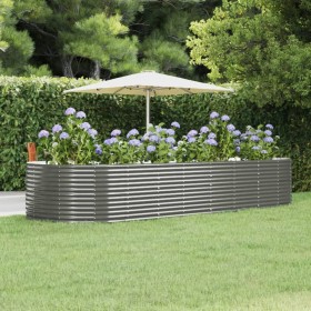 Jardinera arriate acero galvanizado gris 367x140x68 cm en Macetas y jardineras | Comprar online en Foru.es