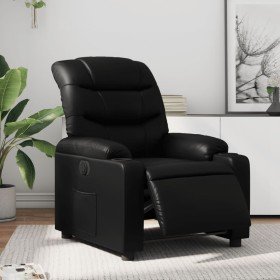Sillón reclinable eléctrico de cuero sintético negro en Sillones | Comprar online en Foru.es