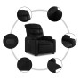 Sillón reclinable elevable cuero artificial negro en Sillones | Comprar online en Foru.es