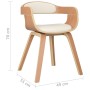 Silla de comedor de cuero sintético y madera curvada crema en Sillas de comedor | Comprar online en Foru.es