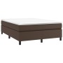 Cama box spring con colchón cuero sintético marrón 160x200 cm de vidaXL, Camas y somieres - Ref: Foro24-3144617, Precio: 470,...