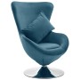 Sillón huevo giratorio con cojín terciopelo azul en Sillones | Comprar online en Foru.es