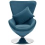 Sillón huevo giratorio con cojín terciopelo azul en Sillones | Comprar online en Foru.es