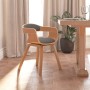 Silla de comedor madera curvada y tela gris claro en Sillas de comedor | Comprar online en Foru.es