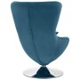 Sillón huevo giratorio con cojín terciopelo azul en Sillones | Comprar online en Foru.es