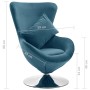 Sillón huevo giratorio con cojín terciopelo azul en Sillones | Comprar online en Foru.es