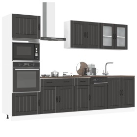 Mueble de cocina Kalmar negra 7 piezas madera contrachapada en Armarios de cocina | Comprar online en Foru.es