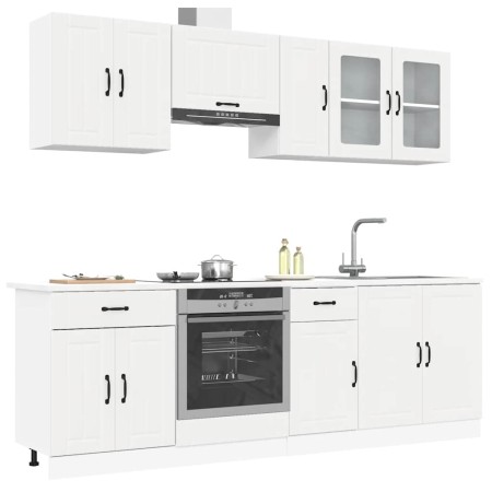 Mueble de cocina Kalmar blanco 8 piezas madera contrachapada en Armarios de cocina | Comprar online en Foru.es