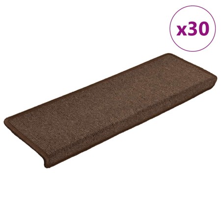 Alfombrillas para escaleras 30 unidades 65x21x4 cm Marrón Café Borde Rectangular en Hogar | Comprar online en Foru.es