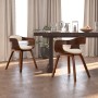 Sillas de comedor 2 uds madera curvada y cuero sintético crema en Sillas de comedor | Comprar online en Foru.es