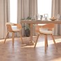 Sillas de comedor 2 uds madera curvada y cuero sintético crema en Sillas de comedor | Comprar online en Foru.es