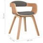 Silla de comedor 2 uds madera curvada y tela gris claro en Sillas de comedor | Comprar online en Foru.es