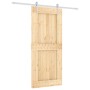 Puerta corredera con herrajes madera maciza de pino 90x210 cm de vidaXL, Puertas - Ref: Foro24-3203035, Precio: 206,01 €, Des...