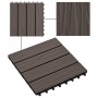 Baldosas porche relieve profundo WPC 1 m² marrón oscuro 11 uds de vidaXL, Suelos y moquetas - Ref: Foro24-45038, Precio: 77,0...