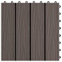 Baldosas porche relieve profundo WPC 1 m² marrón oscuro 11 uds de vidaXL, Suelos y moquetas - Ref: Foro24-45038, Precio: 77,0...