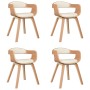 Sillas de comedor 4 uds madera curvada y cuero sintético crema en Sillas de comedor | Comprar online en Foru.es