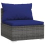 Set de sofás de jardín 6 piezas y cojines ratán sintético gris de vidaXL, Conjuntos de jardín - Ref: Foro24-3101942, Precio: ...