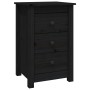 Mesitas de noche 2 uds madera maciza de pino negro 40x35x61,5cm de vidaXL, Mesitas de noche - Ref: Foro24-813708, Precio: 104...
