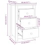 Mesitas de noche 2 uds madera maciza de pino negro 40x35x61,5cm de vidaXL, Mesitas de noche - Ref: Foro24-813708, Precio: 104...