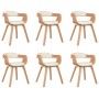 Sillas de comedor 6 uds madera curvada y cuero sintético crema en Sillas de comedor | Comprar online en Foru.es
