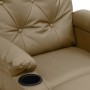Sillón reclinable de cuero sintético color capuchino en Sillones | Comprar online en Foru.es