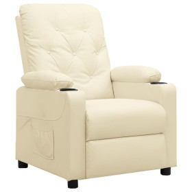 Sillón reclinable de cuero sintético crema en Sillones | Comprar online en Foru.es