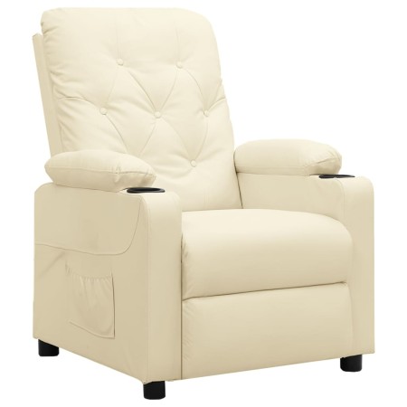 Sillón reclinable de cuero sintético crema en Sillones | Comprar online en Foru.es