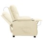 Sillón reclinable de cuero sintético crema en Sillones | Comprar online en Foru.es